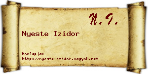 Nyeste Izidor névjegykártya